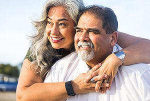 Happy couple enjoying the view