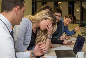 woman stressed at work